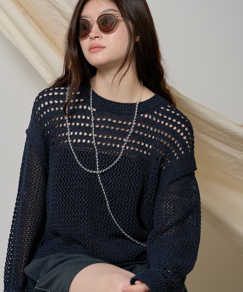ESLOW/エスロー MESH SWEATER メッシュセーター サマーニット