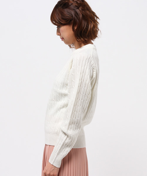 WEGO（ウィゴー）の「WEGO/ケーブルニット（ニット/セーター・レディース・キャメル/ワイン/カーキ/ネイビー/杢グレー/オフホワイト/ダークグリーン・FREE）」の18枚目の写真