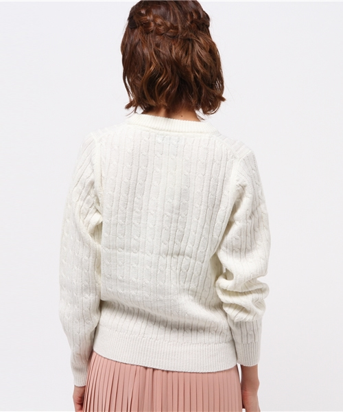 WEGO（ウィゴー）の「WEGO/ケーブルニット（ニット/セーター・レディース・キャメル/ワイン/カーキ/ネイビー/杢グレー/オフホワイト/ダークグリーン・FREE）」の19枚目の写真