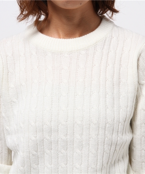 WEGO（ウィゴー）の「WEGO/ケーブルニット（ニット/セーター・レディース・キャメル/ワイン/カーキ/ネイビー/杢グレー/オフホワイト/ダークグリーン・FREE）」の20枚目の写真