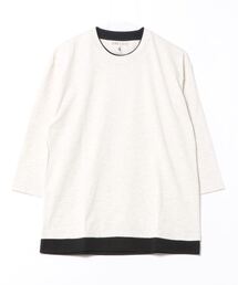 汗染みの目立たないTシャツ ZEROSTAIN ゼロステイン フェイクレイヤード ビッグシルエット7分袖Tシャツ 防汚 UVカット 撥水