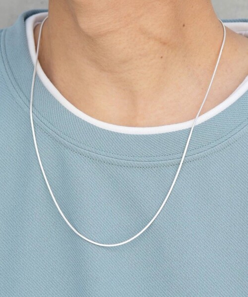 SHIPS any（シップス エニィ）の「SHIPS any: SLV925 55cm チェーン ネックレス（ネックレス・メンズ・ライトホワイト/ホワイト/ホワイト系その他/ストーン・ONE SIZE）」の4枚目の写真