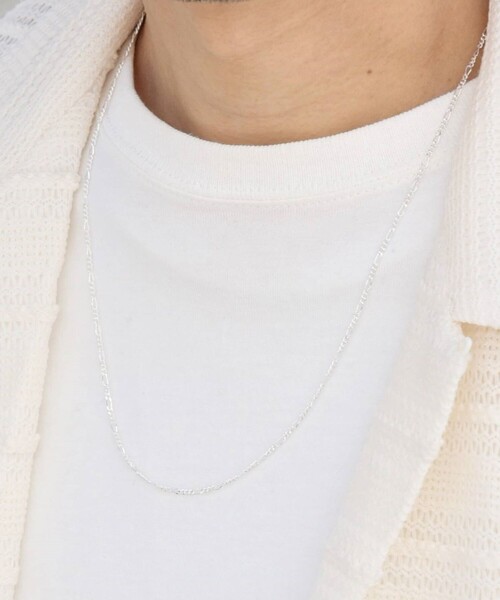 SHIPS any（シップス エニィ）の「SHIPS any: SLV925 55cm チェーン ネックレス（ネックレス・メンズ・ライトホワイト/ホワイト/ホワイト系その他/ストーン・ONE SIZE）」の2枚目の写真