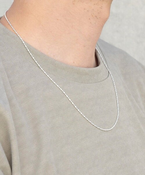 SHIPS any（シップス エニィ）の「SHIPS any: SLV925 55cm チェーン ネックレス（ネックレス・メンズ・ライトホワイト/ホワイト/ホワイト系その他/ストーン・ONE SIZE）」の3枚目の写真