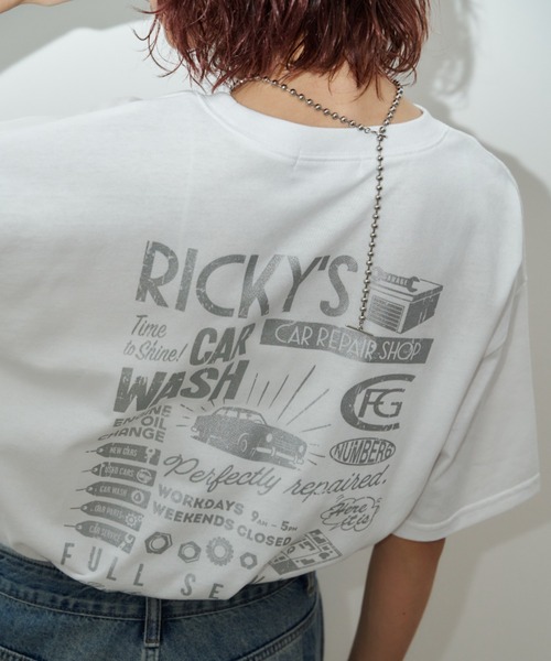 Auntie Rosa Holiday(アンティローザホリデー)の「CAR REPAIR'S箔プリントロゴルーズTEE(Tシャツ/カットソー・レディース・オフホワイト/ナチュラル/チャコールグレー・FREE)」の13枚目の写真