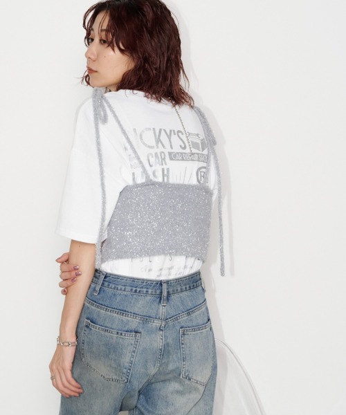 Auntie Rosa Holiday(アンティローザホリデー)の「CAR REPAIR'S箔プリントロゴルーズTEE(Tシャツ/カットソー・レディース・オフホワイト/ナチュラル/チャコールグレー・FREE)」の16枚目の写真