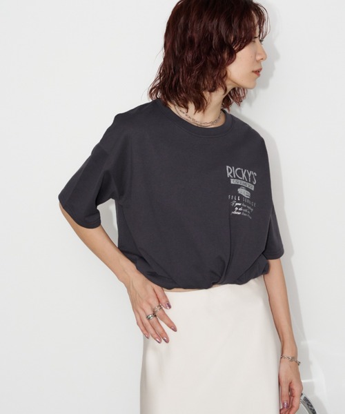 Auntie Rosa Holiday(アンティローザホリデー)の「CAR REPAIR'S箔プリントロゴルーズTEE(Tシャツ/カットソー・レディース・オフホワイト/ナチュラル/チャコールグレー・FREE)」の9枚目の写真