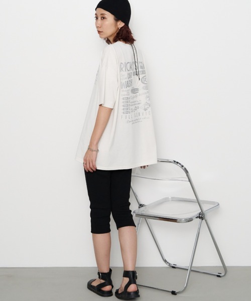 Auntie Rosa Holiday(アンティローザホリデー)の「CAR REPAIR'S箔プリントロゴルーズTEE(Tシャツ/カットソー・レディース・オフホワイト/ナチュラル/チャコールグレー・FREE)」の21枚目の写真