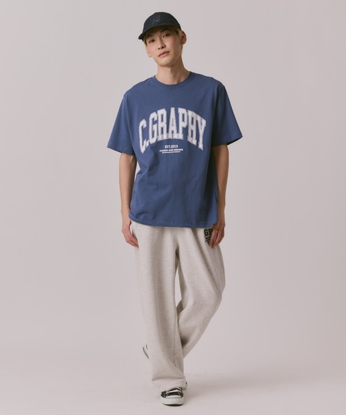 【Paragraph】★関税込★ダメージアーチロゴTシャツ★男女兼用 A'GEM/9 × .kom『paragraph/パラグラフ』DAMAGED ARCH LOGO T