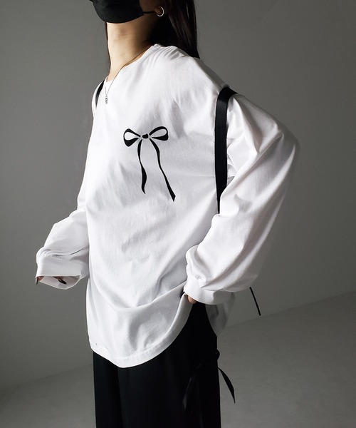 me+em select(ミームセレクト)の「【 2color 】ダブルリボンナイロンミニバックパック / double ribbon nylon mini backpack(バックパック/リュック・レディース・ブラック/アイボリー・FREE)」の12枚目の写真