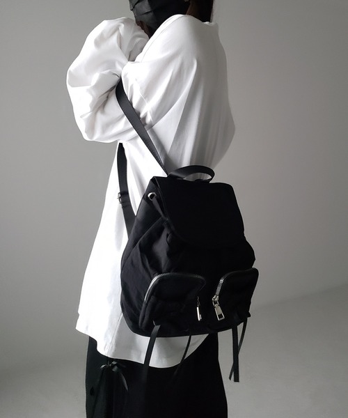 me+em select(ミームセレクト)の「【 2color 】ダブルリボンナイロンミニバックパック / double ribbon nylon mini backpack(バックパック/リュック・レディース・ブラック/アイボリー・FREE)」の14枚目の写真