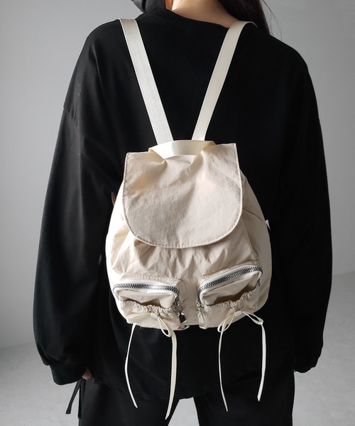 me+em select(ミームセレクト)の「【 2color 】ダブルリボンナイロンミニバックパック / double ribbon nylon mini backpack(バックパック/リュック・レディース・ブラック/アイボリー・FREE)」の20枚目の写真