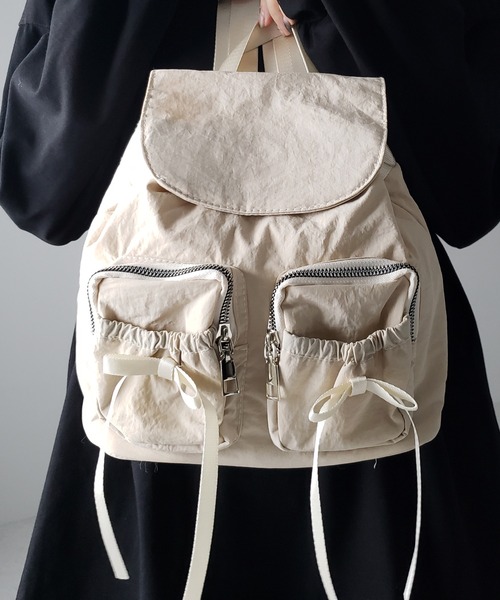 2color 】ダブルリボンナイロンミニバックパック ／ double