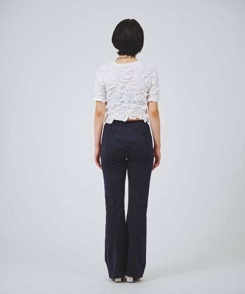 forget-me-nots(フォーゲットミーノッツ)の「シャーリング トップス FMN-24SS-CS-003(Tシャツ/カットソー・レディース・ホワイト/チャコールグレー・FREE)」の15枚目の写真