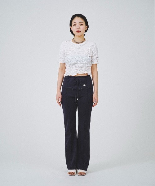 forget-me-nots(フォーゲットミーノッツ)の「シャーリング トップス FMN-24SS-CS-003(Tシャツ/カットソー・レディース・ホワイト/チャコールグレー・FREE)」の9枚目の写真