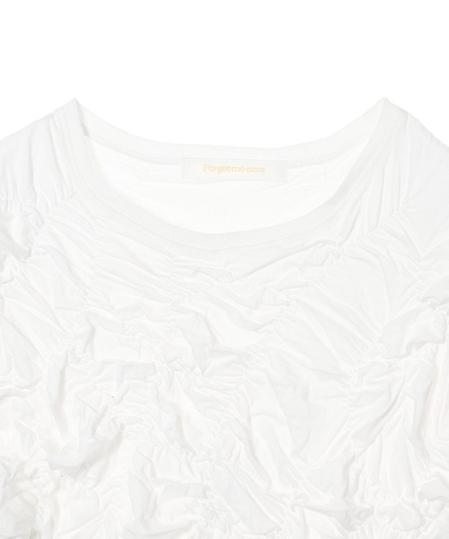 forget-me-nots(フォーゲットミーノッツ)の「シャーリング トップス FMN-24SS-CS-003(Tシャツ/カットソー・レディース・ホワイト/チャコールグレー・FREE)」の7枚目の写真