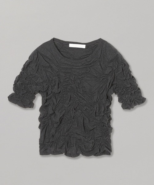 forget-me-nots(フォーゲットミーノッツ)の「シャーリング トップス FMN-24SS-CS-003(Tシャツ/カットソー・レディース・ホワイト/チャコールグレー・FREE)」の18枚目の写真