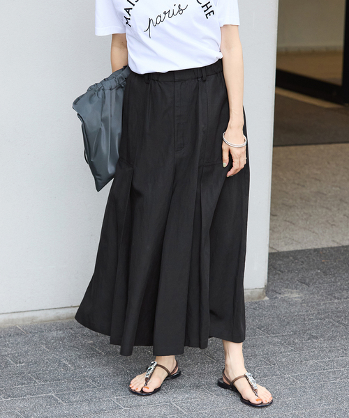 IENA(イエナ)の「ツータックキュロット(その他パンツ・レディース・ブラック/カーキ・36/38)」の2枚目の写真
