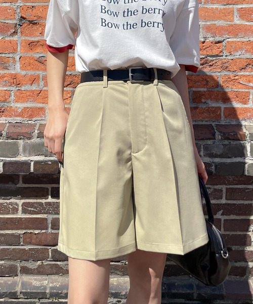 Chillfar（チルファー）の「ピンタックハーフパンツ（その他パンツ・レディース・ネイビー/グレー/ブラック/アイボリー/ベージュ・FREE）」の5枚目の写真