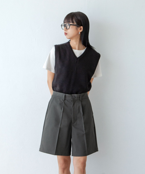 Chillfar（チルファー）の「ピンタックハーフパンツ（その他パンツ・レディース・ネイビー/グレー/ブラック/アイボリー/ベージュ・FREE）」の12枚目の写真