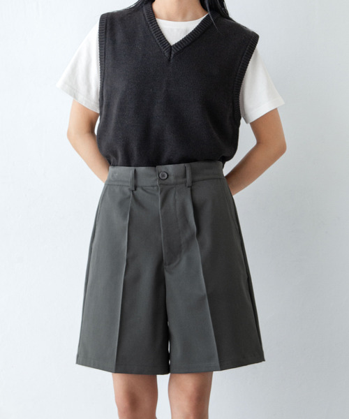 Chillfar（チルファー）の「ピンタックハーフパンツ（その他パンツ・レディース・ネイビー/グレー/ブラック/アイボリー/ベージュ・FREE）」の15枚目の写真