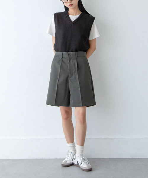 Chillfar（チルファー）の「ピンタックハーフパンツ（その他パンツ・レディース・ネイビー/グレー/ブラック/アイボリー/ベージュ・FREE）」の17枚目の写真