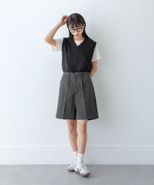 Chillfar（チルファー）の「ピンタックハーフパンツ（その他パンツ・レディース・ネイビー/グレー/ブラック/アイボリー/ベージュ・FREE）」の18枚目の写真