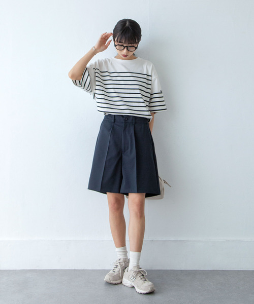 Chillfar（チルファー）の「ピンタックハーフパンツ（その他パンツ・レディース・ネイビー/グレー/ブラック/アイボリー/ベージュ・FREE）」の22枚目の写真