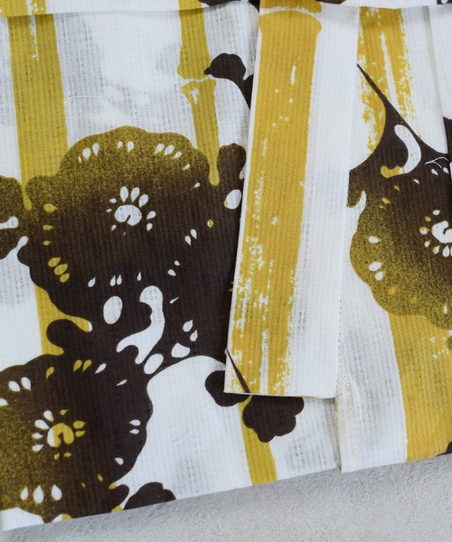 utatane（ウタタネ）の「キッズ浴衣3点セット ニコアンティーク からしのバンブーストライプと菊影絵（浴衣・キッズ・イエロー・100cm/110cm/120cm/130cm）」の8枚目の写真