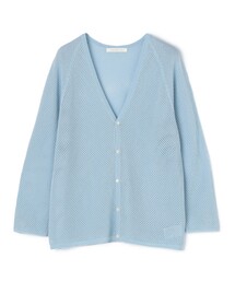 クレープコットンメッシュ Vネックカーディガン