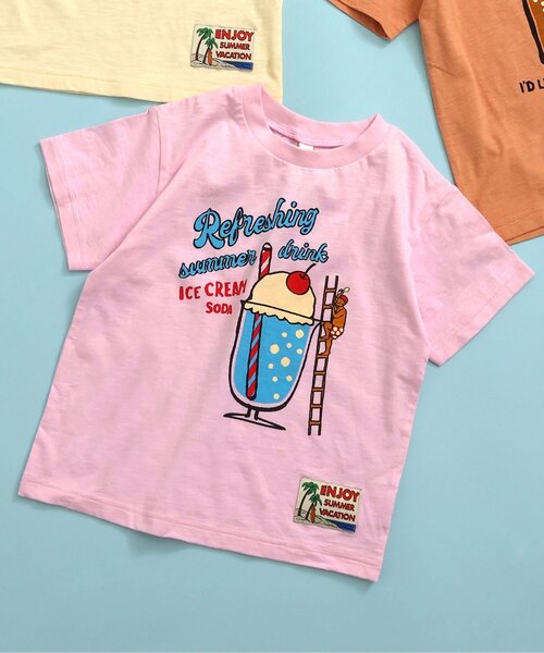 BREEZE(ブリーズ)の「ENJOY SUMMER Tシャツ(Tシャツ/カットソー・キッズ・ピンク/オレンジ/イエロー・80/90/100/110/120/130/140)」の2枚目の写真