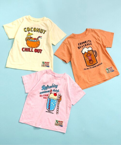 BREEZE(ブリーズ)の「ENJOY SUMMER Tシャツ(Tシャツ/カットソー・キッズ・ピンク/オレンジ/イエロー・80/90/100/110/120/130/140)」の4枚目の写真