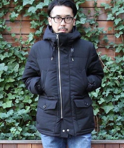 coen（コーエン）の「フーデッドダウンジャケット【ネイビー⇒WEB限定カラー】（ダウンジャケット/コート・メンズ・ネイビー/ダークグリーン/ナチュラル/ブラック・LARGE/X-LARGE/SMALL/MEDIUM）」の2枚目の写真