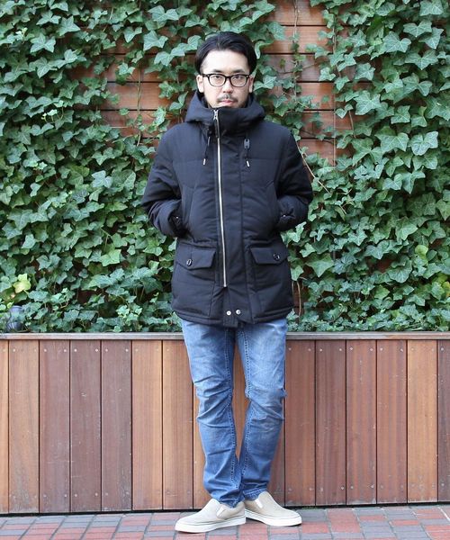 coen（コーエン）の「フーデッドダウンジャケット【ネイビー⇒WEB限定カラー】（ダウンジャケット/コート・メンズ・ネイビー/ダークグリーン/ナチュラル/ブラック・LARGE/X-LARGE/SMALL/MEDIUM）」の7枚目の写真