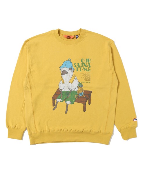 KRIFF MAYER(クリフメイヤー)の「プリントスウェットクルー(ヒツジ)(スウェット・メンズ・イエロー/チャコール/ナチュラル/グリーン・X-LARGE/LARGE/MEDIUM)」の4枚目の写真