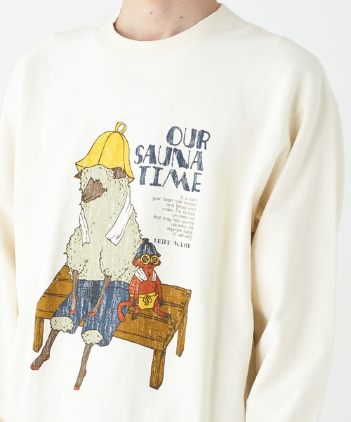 KRIFF MAYER(クリフメイヤー)の「プリントスウェットクルー(ヒツジ)(スウェット・メンズ・イエロー/チャコール/ナチュラル/グリーン・X-LARGE/LARGE/MEDIUM)」の12枚目の写真