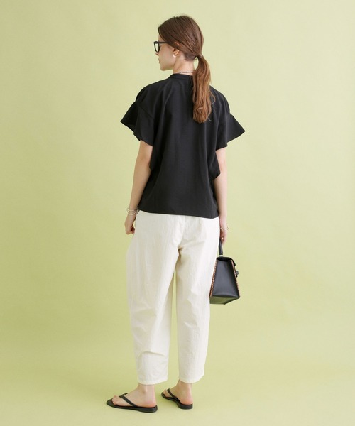 saloon（サルーン）の「SALOON(サルーン)/タンブラーブッチャーフレンチスリーブブラウス【手洗い可】セットアップ可（シャツ/ブラウス・レディース・グレー/ブルー/ピンク/ブラック・FREE）」の15枚目の写真