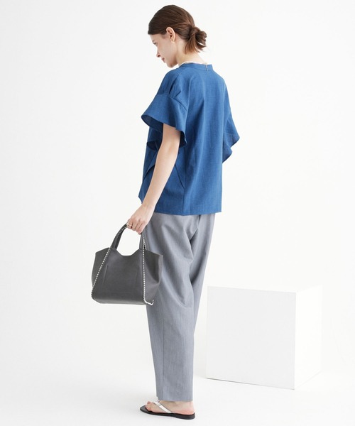 saloon（サルーン）の「SALOON(サルーン)/タンブラーブッチャーフレンチスリーブブラウス【手洗い可】セットアップ可（シャツ/ブラウス・レディース・グレー/ブルー/ピンク/ブラック・FREE）」の20枚目の写真