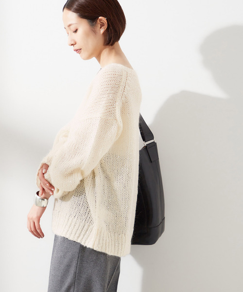 journal standard L'essage（ジャーナルスタンダードレサージュ）の「モヘヤMIXスパンコールプルオーバー（ニット/セーター・レディース・チャコールグレー/ホワイト/ベージュ・FREE）」の16枚目の写真