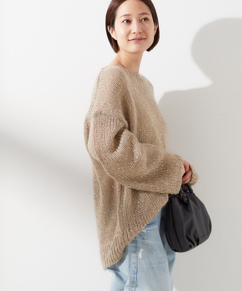 journal standard L'essage（ジャーナルスタンダードレサージュ）の「モヘヤMIXスパンコールプルオーバー（ニット/セーター・レディース・チャコールグレー/ホワイト/ベージュ・FREE）」の22枚目の写真