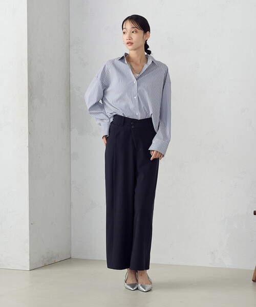 COMME CA ISM(コムサイズム)の「ストレッチポリエステルブロード ヨーク切替シャツ(シャツ/ブラウス・レディース・ストライプ/オフホワイト・MEDIUM/LARGE)」の10枚目の写真