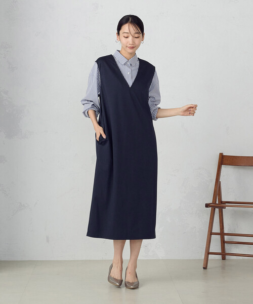 COMME CA ISM(コムサイズム)の「ストレッチポリエステルブロード ヨーク切替シャツ(シャツ/ブラウス・レディース・ストライプ/オフホワイト・MEDIUM/LARGE)」の12枚目の写真