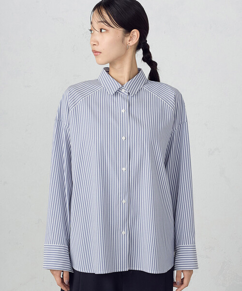 COMME CA ISM(コムサイズム)の「ストレッチポリエステルブロード ヨーク切替シャツ(シャツ/ブラウス・レディース・ストライプ/オフホワイト・MEDIUM/LARGE)」の19枚目の写真