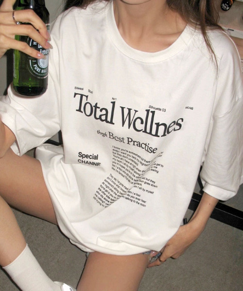 VIVID LADY(ビビッドレディー)の「ロゴプリント半袖Tシャツ レディース 夏tシャツ(Tシャツ/カットソー・レディース・ブラック/ホワイト・FREE)」の8枚目の写真
