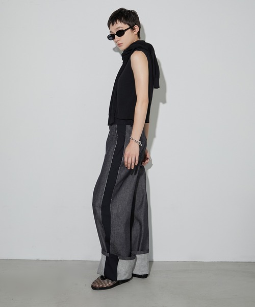 LE CIEL BLEU（ルシェルブルー）の「ツートーンローデニムパンツ / Two Tone Raw Denim Pants（デニムパンツ・レディース・ネイビー・38/36/34）」の8枚目の写真