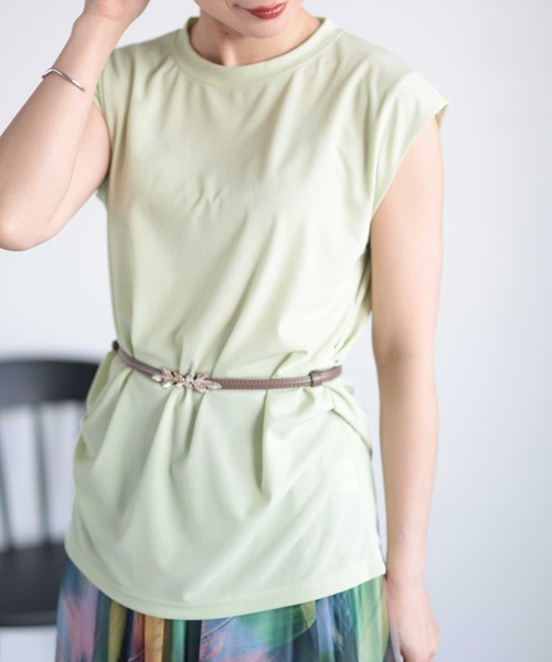 Sawa a la mode(サワアラモード)の「シャーベットカラーカットソー(Tシャツ/カットソー・レディース・ライトグリーン/ホワイト/ブラック/オレンジ・FREE)」の3枚目の写真
