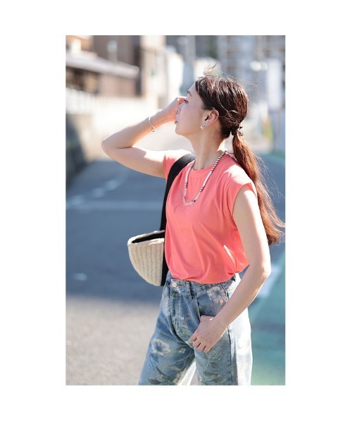 Sawa a la mode(サワアラモード)の「シャーベットカラーカットソー(Tシャツ/カットソー・レディース・ライトグリーン/ホワイト/ブラック/オレンジ・FREE)」の11枚目の写真