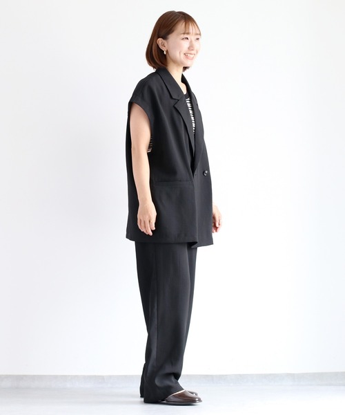 cepo（セポ）の「【速乾・イージーケア】イージータックストレートパンツ 《セットアップ可能》（その他パンツ・レディース・ブラウン/ブラック・M/S）」の18枚目の写真