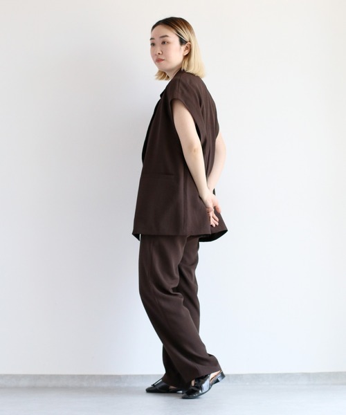 cepo（セポ）の「【速乾・イージーケア】イージータックストレートパンツ 《セットアップ可能》（その他パンツ・レディース・ブラウン/ブラック・M/S）」の11枚目の写真