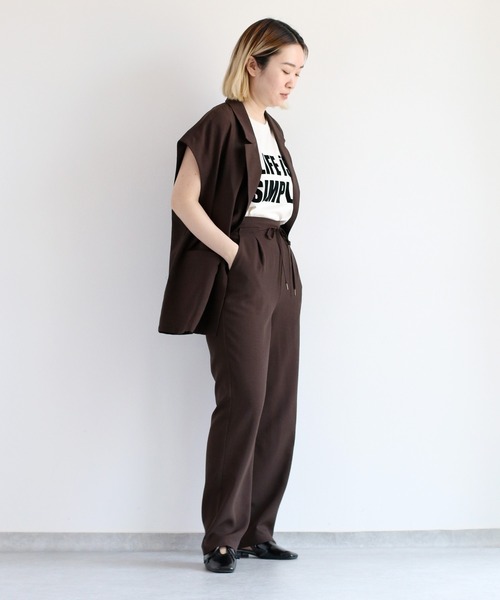 cepo（セポ）の「【速乾・イージーケア】イージータックストレートパンツ 《セットアップ可能》（その他パンツ・レディース・ブラウン/ブラック・M/S）」の9枚目の写真